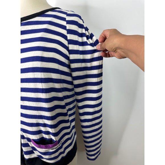 Sonia Rykel Striped Crew Neck Zip Up Jacket - Picture 4 of 11
